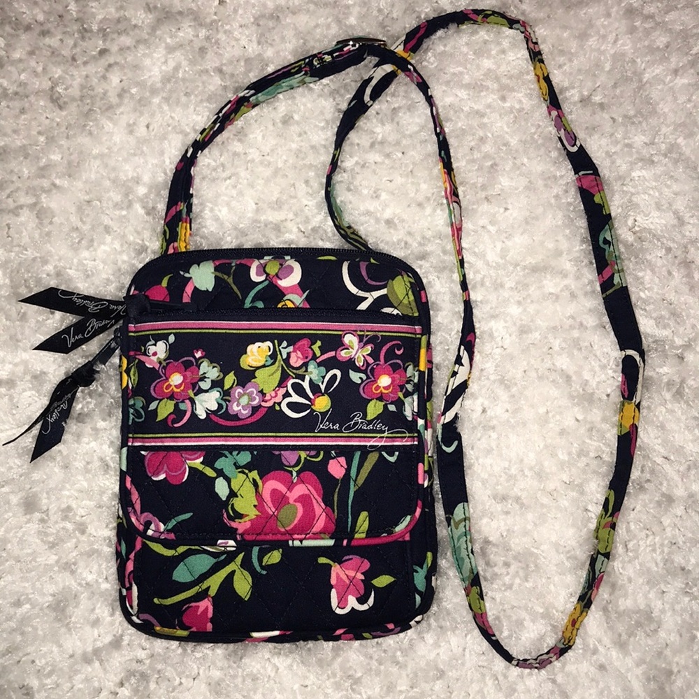 Vera Bradley Small Crossbody in “Ribbons” Print